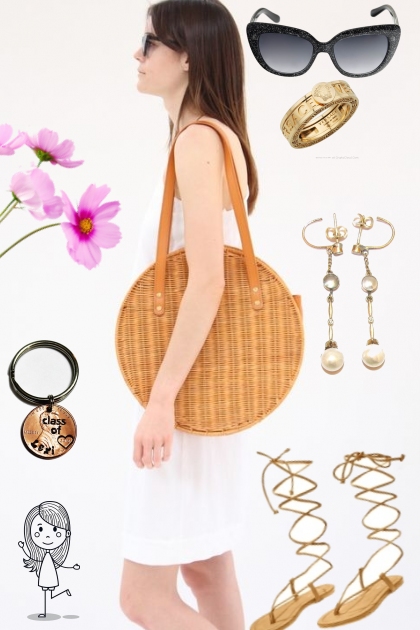 SUMMER: STRAW BAG AT LARGE- Combinazione di moda