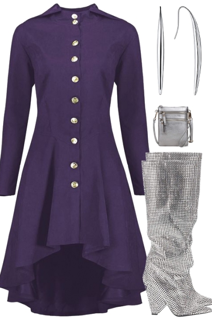 PURPLE . DRESS .- Fashion set