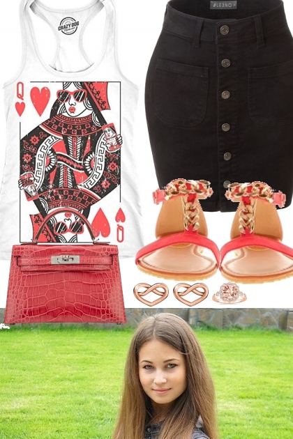 QUEEN OF HEARTS TANK- Fashion set