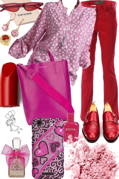 PINK, RED AND FUN- Combinazione di moda