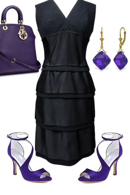 LBD ~ PURPLE ACCESSORIIES- Modna kombinacija