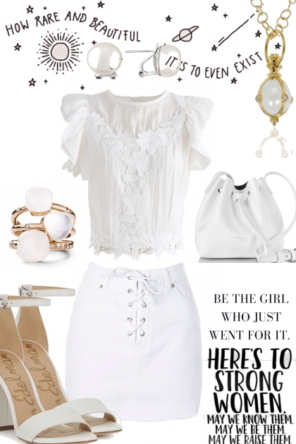 WHITE LACE FRONT SKIRT- コーディネート