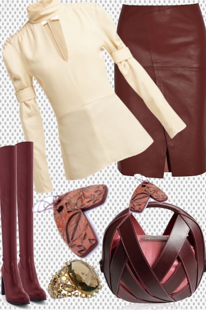 PEPLUM TOP WITH LEATHER SKIRT