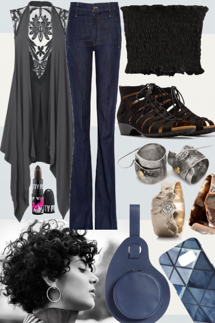 ~BLACK WITH BLUE~- Fashion set