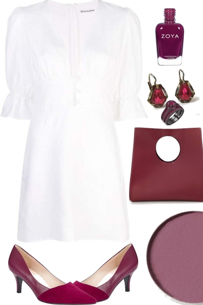 THREE QUARTER SLEEVED WHITE DRESS- Combinazione di moda