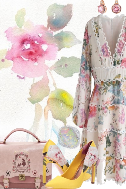 SPRING FLOWER PRINT DRESS- Combinazione di moda