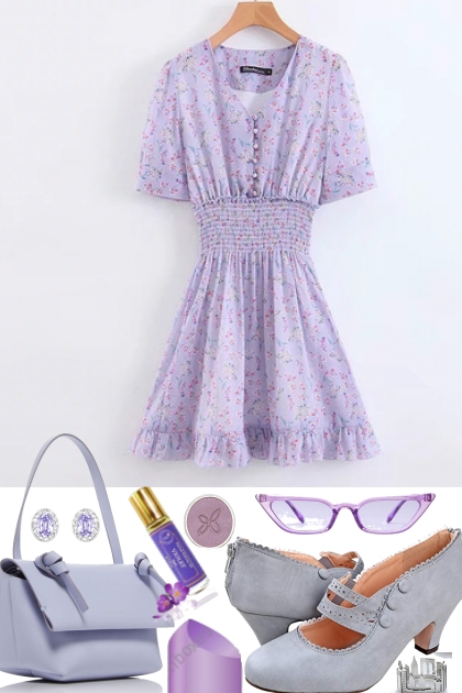 SWEET PURPLE DRESS ON TREND ME- Fashion set