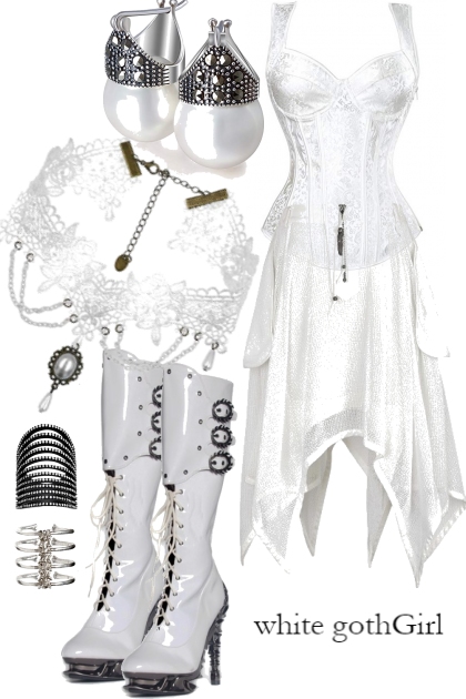 WHITE GOTH GIRL- Fashion set