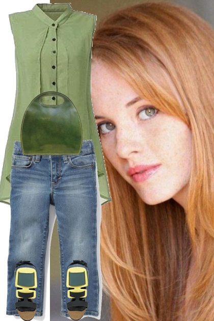 GREENS WITH JEANS- Fashion set