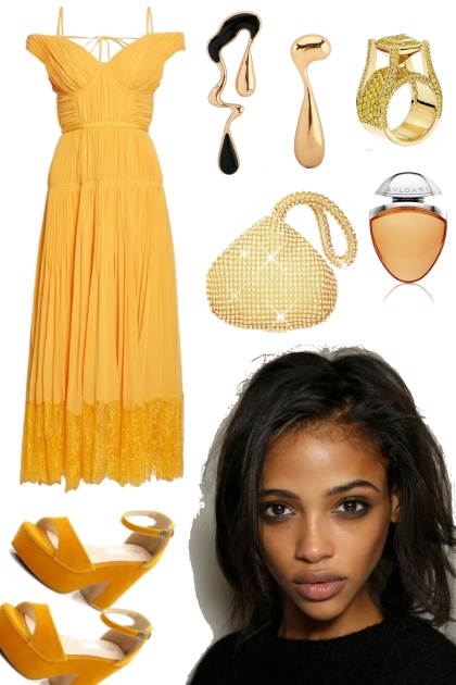 YELLOW SPECIAL OCCASION DRESS- Modekombination