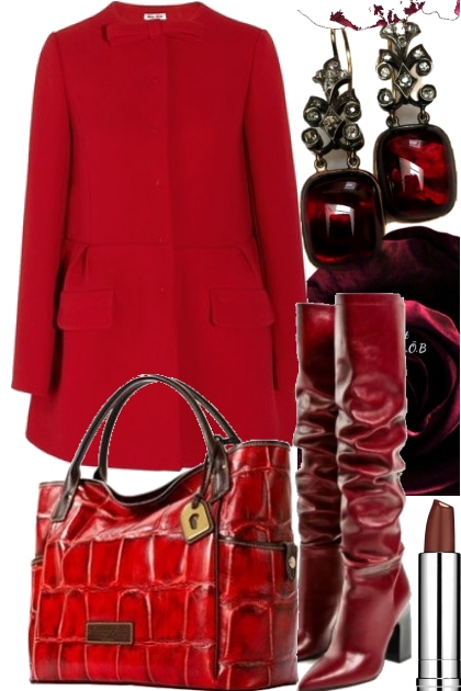 NEW WINTER RED COAT- Fashion set