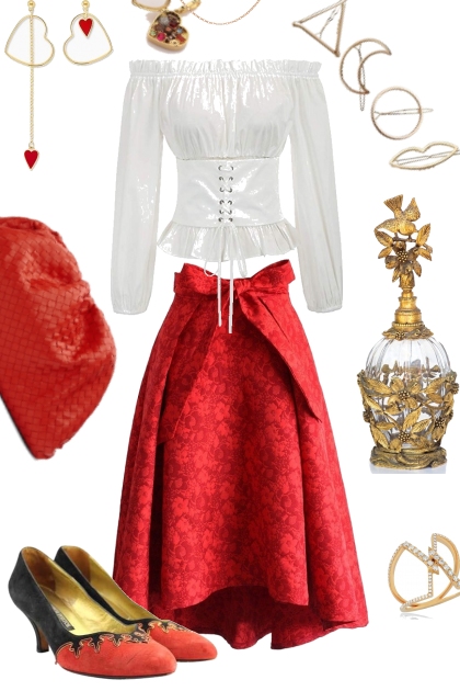 RED - WHITE - AND GOLD- Fashion set