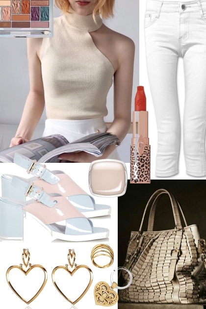 WHITE CROPPED PANTS- Modna kombinacija