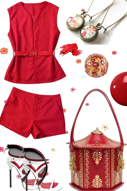 RED SHORT SET FOR SUMMER- Kreacja