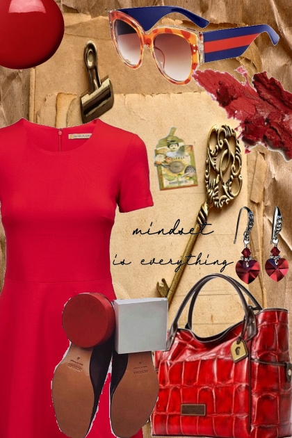 RED DRESS```- Modekombination