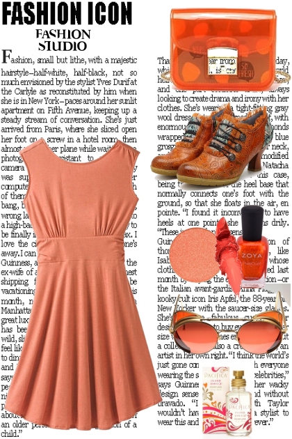 LITTLE ORANGE DRESS ~ LOD- combinação de moda