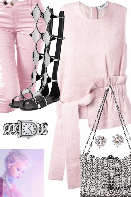 PINK AND SILVER- Fashion set