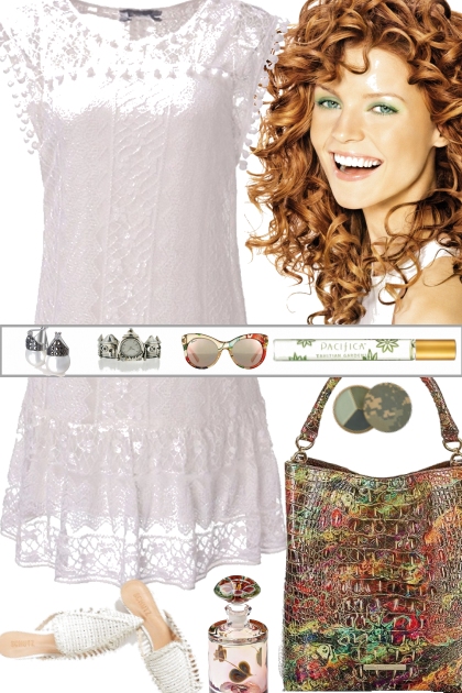 WHITE LACE DRESS- Fashion set