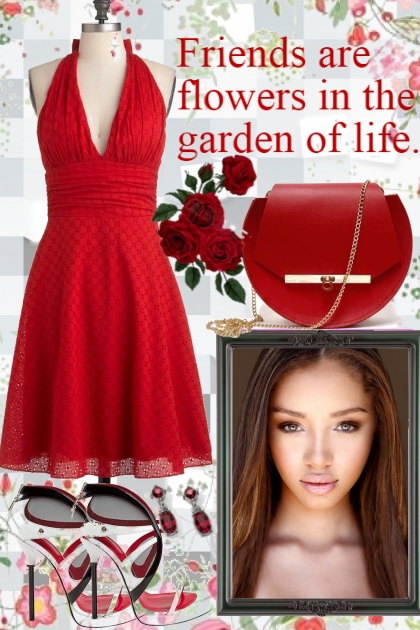 RED HALTER DRESS :.::.::- Combinaciónde moda