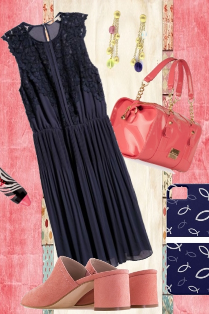 NAVY AND PEACH DELIGHT- Combinaciónde moda