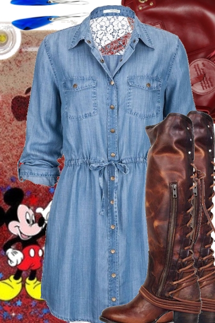 DENIM DRESS ///- combinação de moda