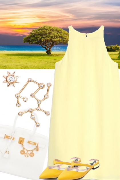 YELLOW TANK DRESS- Fashion set