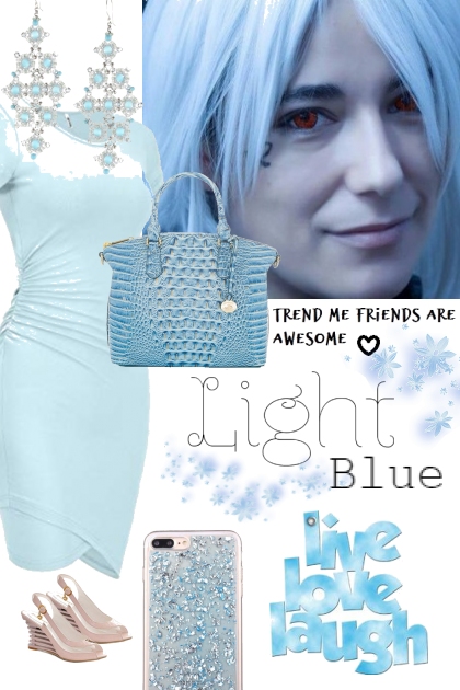 LIGHT BLUE TEE DRESS- Modna kombinacija