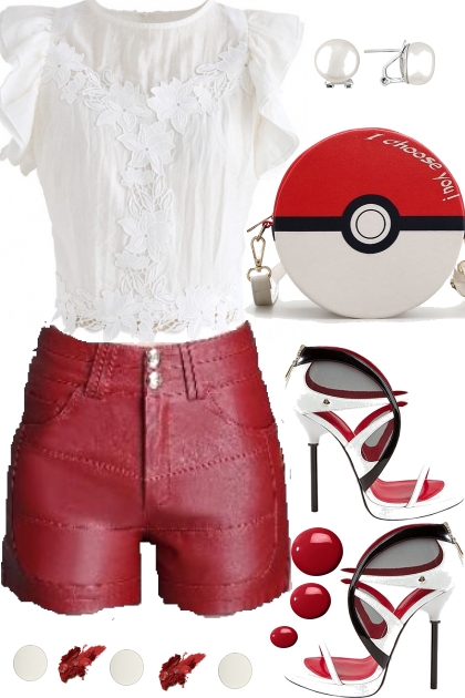 SUMMER RED AND WHITE- Fashion set