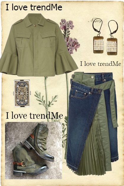 Darmy (denim/army) Skirt - Fashion set