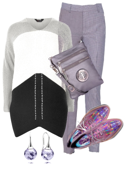 SWEATER WITH PANTS AND FLATS- Modekombination