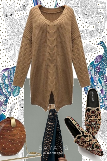 TIGHTS AND LONG SWEATER- Combinaciónde moda