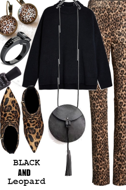 BLACK AND LEOPARD- Modna kombinacija