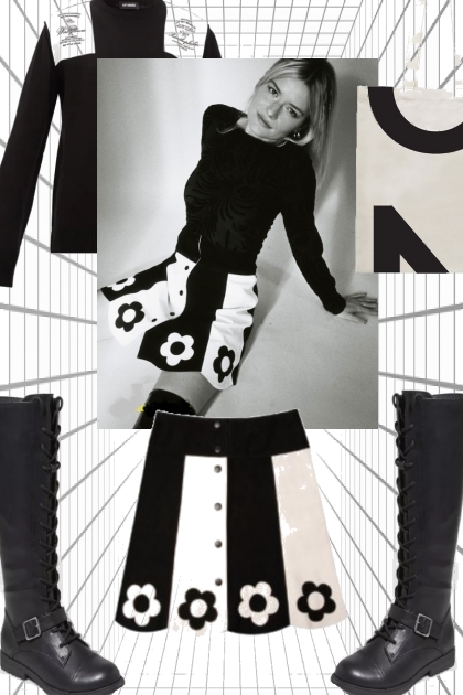 RIXO SKIRT LOOK LIKE MARY QUANT- Combinaciónde moda