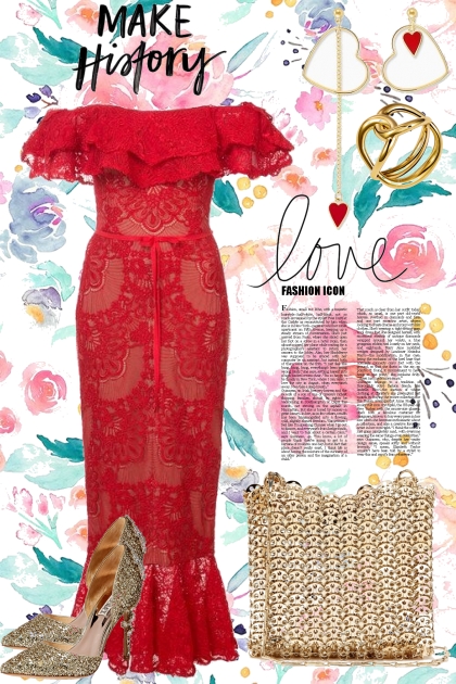 RED STRAPLESS DRESS :;:;:;::;;- 搭配