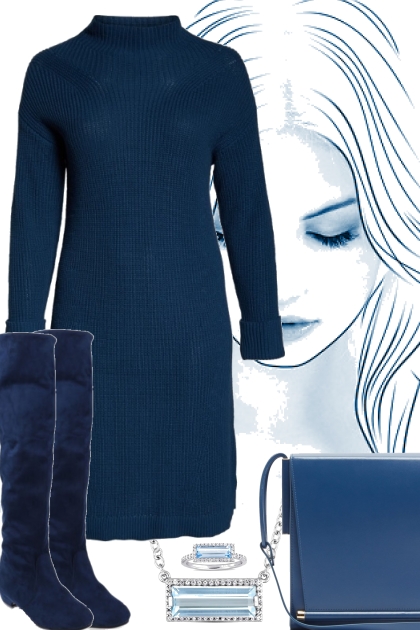 BLUE MINIMALIST FOR CHRISTMAS- Fashion set