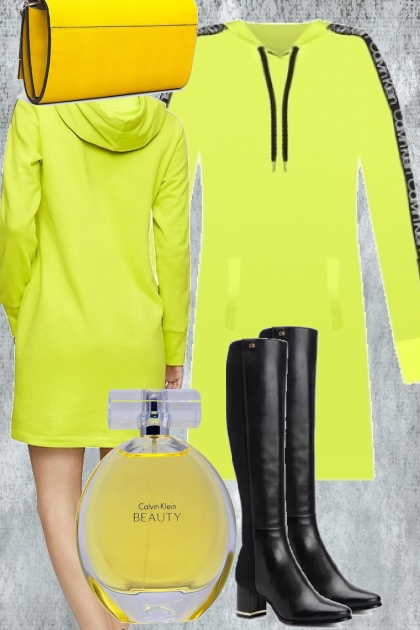 CALVIN KLEIN: SWEATSHIRT DRESS- Fashion set