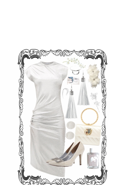 WHITE LAME'  DRESS- Modekombination
