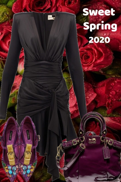 PURPLE WITH BLACK FOR SPRING 2020- Modna kombinacija