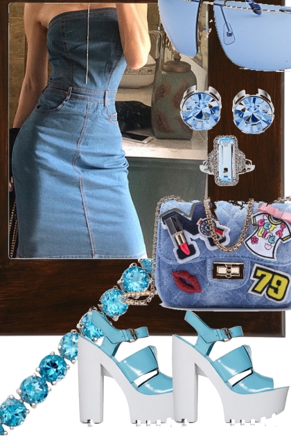 STRAPLESS DENIM DRESS ON TREND ME - Модное сочетание