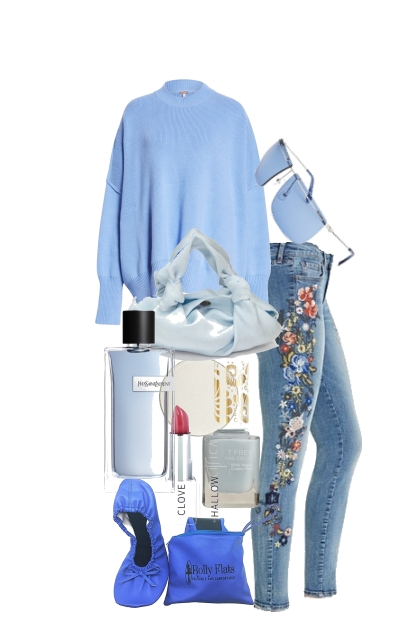 EMBROIDERED JEANS AND PULLOVER- Fashion set
