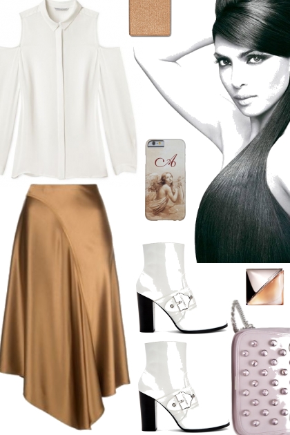 COLD SHOULDER WITH SATIN SKIRT