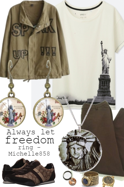 ALWAYS LET FREEDOM RING- combinação de moda