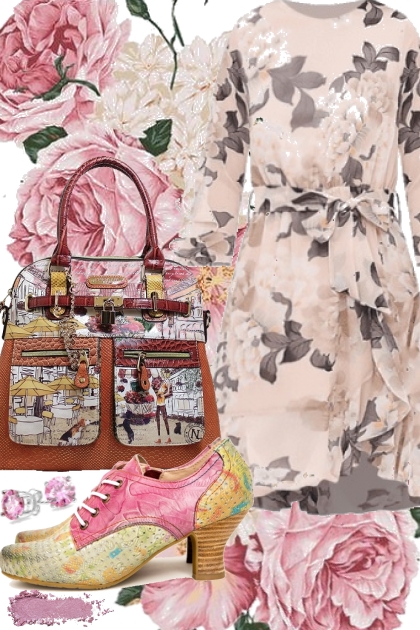 SPRING FLORAL DRESS FOR WORK- Modna kombinacija