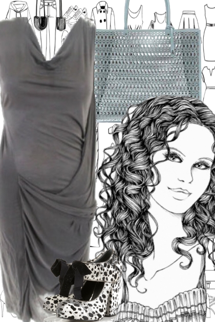 GRAY DRAPEY DRESS FOR SUMMER 2020