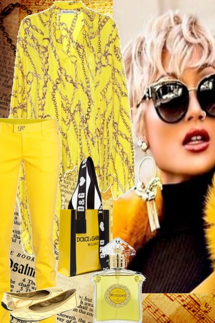 IN YELLOW : LONG SHIRT AND JEANS - コーディネート