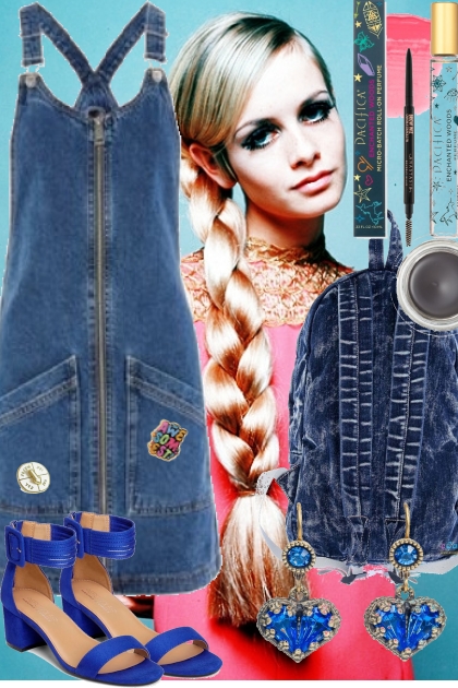 SHE WANTS HER DENIM JUMPER DRESS- Modna kombinacija