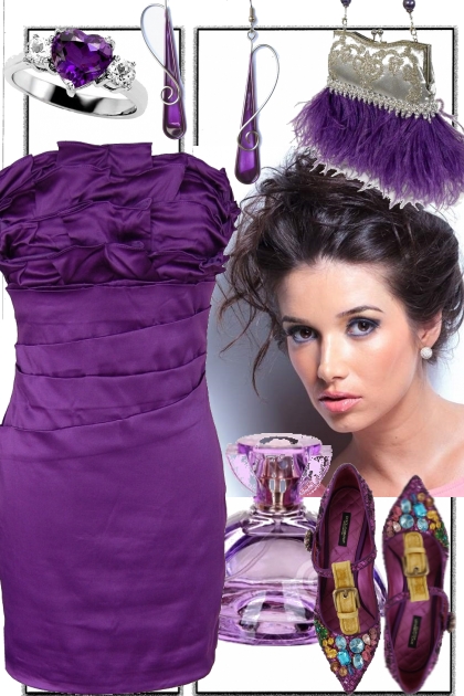 PURPLE DRESS 61620- Combinazione di moda