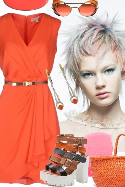 SUMMER DRESS IN ORANGE 6202020- Fashion set