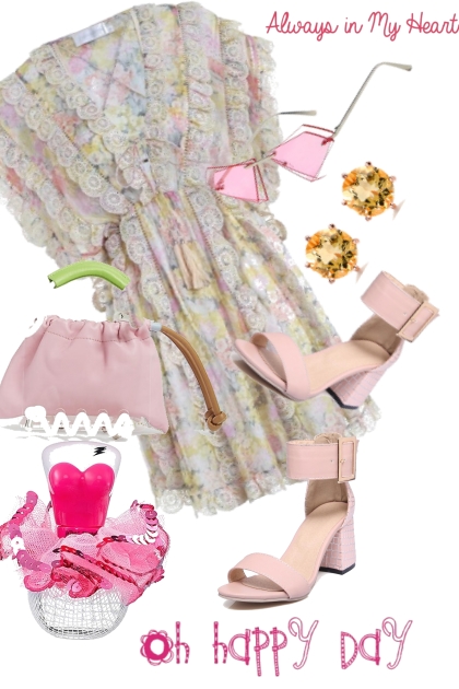 PRINT AND LACE DRESS- Fashion set