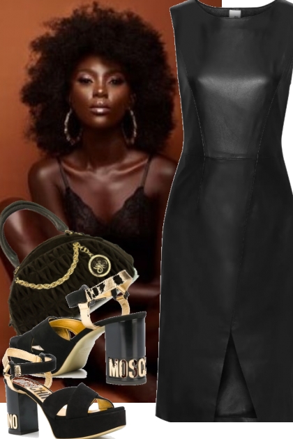 LEATHER DRESS DATE NIGHT- Fashion set